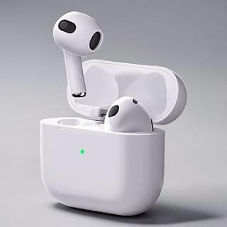 TWS-PRO 3 Wireless Bluetooth Earbuds, In-Ear Smart Touch Screen Earphones with Pure Sound Compatible with All Phones - White Headphones