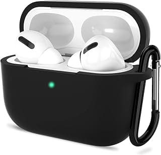 Compatible with AirPods Pro 3 (2025) Generation Case Cover, Protective Silicone Skin with Keychain for Women Men for Apple AirPods Pro Gen 3 (2025), Front LED Visible (Black)