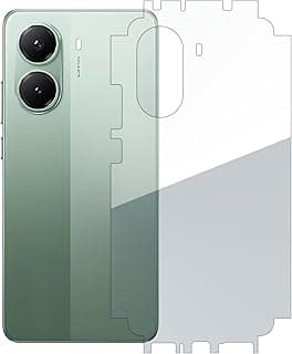 ستيكر خلفي وشاشة حماية جيلاتين شفاف HD كامل الجوانب مضاد للخدش متوافق مع Poco X7 Pro/Redmi Turbo 4