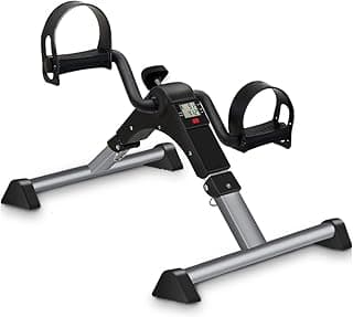Under Desk Exercise Bike Pedal Exerciser, Fully Assembled Pedal Exerciser for Seniors, Foldable Mini Exercise Bike for Office Fitness with LCD Display, Peddler Exerciser
