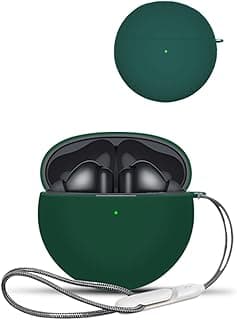 Case for HUAWEI FreeBuds 7i Wireless Earbuds,daunke Soft Silicone Protective Cover,Case With Lanyard,Full Protection,Green
