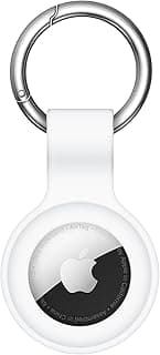 Compatible with AirTag Case, AirTag Cases with Silicone Keyring, Keychain Compatible with Apple Airtag, GPS Accessories (White)