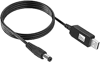 كابل USB بتيار مستمر 5 فولت إلى 12 فولت مع مقبس تيار مستمر 5.5 × 2.1 ملم لتشغيل المراوح وأضواء ليد والراوتر ومكبرات الصوت