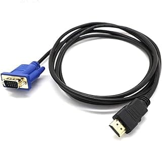 جيني كيبل HDMI الى VGA HD عالي الدقة صوت USB نوع D ذكر الى انثى، محول فيديو للتلفزيون HD والكمبيوتر واللاب توب - 1.5 متر
