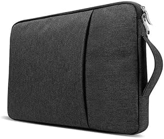 Laptop Sleeve Bag Compatible with 13/13.6/14 inch MacBook Air Mac Pro M1 Surface Lenovo Dell HP Computer Bag Accessories Polyester Case with Pocket,13/14 inch Black
