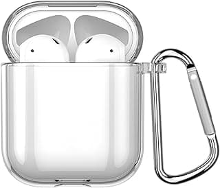 جراب شفاف لسماعات Airpods، جراب بتصميم مميز مع حزام معصم، غطاء حماية TPU ناعم مع حبل للرجال والأولاد (Airpods 1&2)