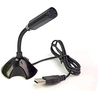 ميكروفون USB صغير محمول للاستوديو مع حامل للكمبيوتر واللابتوب