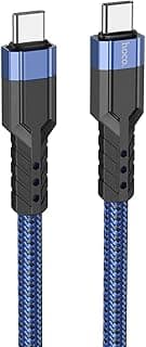 كابل شحن سريع ونقل بيانات U110 (60 وات - 3 أمبير - 1.2 متر)، منفذ USB-C إلى USB-C، متوافق مع سامسونج، هواوي، شاومي، اوبو - أزرق