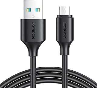 كابل من جوي روم بطول 1 متر نوع USB متوافق مع الهواتف الذكية | يدعم الشحن السريع الفعال 3 امبير ومزامنة بيانات موثوقة 480 ميجابت لكل ثانية مع كابل مقوى شديد التحمل بطول 1 متر.