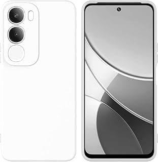 Liquid Silicone Case with Camera Protection Microfiber Lining for Vivo Y21D (White)