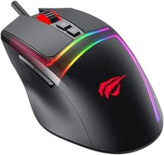 ماوس ألعاب MS953 بإضاءة خلفية RGB 10000 نقطة لكل بوصة من هافيت، ستة تروس من مصابيح مؤشر السرعة ستظهر ألوان إضاءة مختلفة وفقًا اختيار لنقطة في البوصة، ما يجعل لعبك أكثر خصوصية