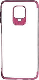 Silicone Case Compatible with Xiaomi Redmi Note 9S - Clear and Fuchsia re-80