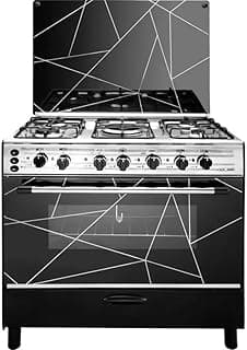 Union Gas Cooker, 5 Burners, 60x85 cm, Stainless Steel, 7 Years Warranty