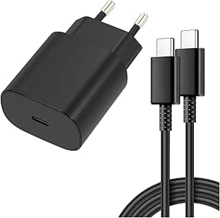 شاحن USB-C بقوة 25 وات مع كابل 1.5 متر لهواتف سامسونج Galaxy A53/A54/A52/A52S/A71/50/A51/A40/A33/A22/S21/S20