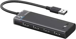 موزع USB 3.0 بـ4 منافذ لنقل البيانات بسرعة عالية 5 جيجابايت في الثانية مع مصدر طاقة C للكمبيوتر واللاب توب وذاكرة فلاش وهارد HDD محمول وويندوز من يوجرين 15548