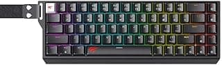 كيبورد ميكانيكية KB922L كونتور باضاءة خلفية RGB - 68 مفتاح، تصميم مضغوط، سلك USB، ضغطة مفاتيح متينة 50 متر، للالعاب والمكتب