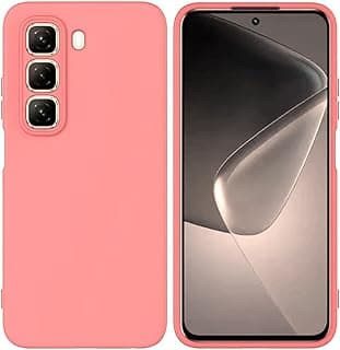 Silicone Case High Quality Padded Inside with Full Camera Protection for Infinix Hot 60 Hot 60i (Rose)