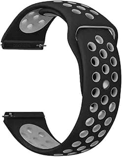 Classic Watch Band 22mm, Soft Breathable Silicone Strap Replacement Watch Bands compatible for Samsung Gear S3 and Galaxy Watch 46mm,Black and Gray