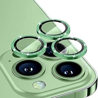 حامي عدسة كاميرا لهاتف ابل iPhone 12 Pro/12، زجاج مقوى 9H، إطار معدني للزينة (أخضر لامع)