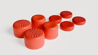 MaD Vision Set of 4 Pairs (8 Pieces) Ergonomic Thumb Grips for Controllers Compatible with PS5/PS4|Xbox Series X/S/One/360|Nintendo Switch Pro. Different Thicknesses & Textures [14/8/6mm] (Red)