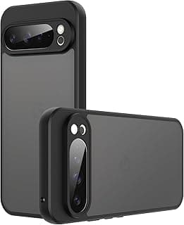 Case for Google Pixel 9 Pro XL,Flexible Silicone + Hard Acrylic Phone Case -Black