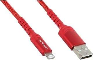 كابل USB-A إلى Lightning معتمد من MFi بطول 1.2 متر أحمر