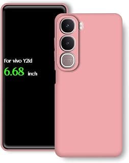 جراب سيليكون خلفي لهاتف vivo Y21d، حماية للكاميرا من الصدمات من مادة TPU متوافق مع vivo Y21d (6.68 بوصة) (وردي)