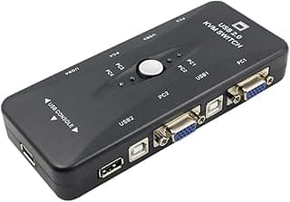 صندوق مفاتيح كيه في ام باربعة منافذ USB 2.0 مع 4 منافذ كيه في ام + 4 كيبلات كيه في ام ولوحة مفاتيح وشاشة VGA وSVGA للكمبيوتر واللابتوب من نيمي