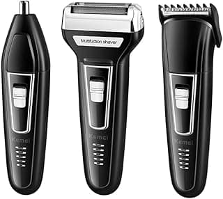 ماكينة حلاقة لاسلكية 3 في 1 للأنف والوجه والجسم والأذن Bivolt, Km - 6558