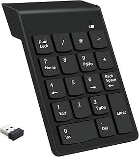 Digital Keypad 18 Keys 2.4G USB Portable Wireless Keyboard Compact for PC Laptop Notebook Surface Pro Fast and Silent Data Entry for Accounting, Office Work, Easy Navigation