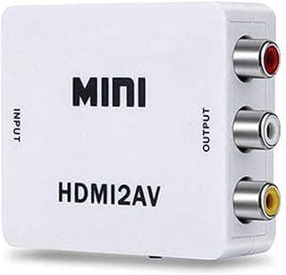 محول HDMI إلى AV 3RCA CVBs للفيديو والصوت بدقة 1080P يدعم PAL/NTSC مع كابل شحن USB للكمبيوتر واللابتوب وXbox وPS4 وPS3 والتلفزيون وSTB وVHS وVCR والكاميرا وDVD