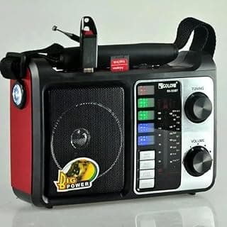 راديو محمول RX-333BT، للاستخدام الخارجي، 4 موجات FM AM SW1-2، للاستخدام المنزلي، صوت X Bass، ريترو (أحمر)