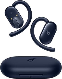 V20i by Anker Open-Ear Headphones, Adjustable Ear Hooks, Ultra-Comfort, Snug Fit, Punchy Bass, Clear Calls, IP55, LED Lights, 36H Playtime, Bluetooth 5.4 Earbuds, Blue- 18 Months Warranty