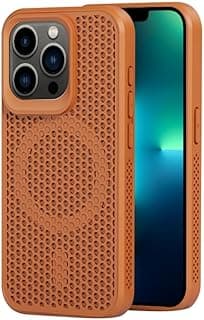 جراب TPU + PC شبكي مسامي لتشتيت الحرارة، جراب فائق النحافة مع حلقة مغناطيسية لهاتف ابل iPhone 14 Pro Max مقاس 6.7 بوصة (ديزرت)