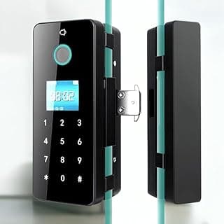 SIB GL208A Smart Door Lock for Security and Glass Doors, Works by Fingerprint, Password, Tuya Phone App, Magnetic Cards