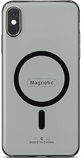 جراب 3M Store فاخر لهاتف IPHONE X/XS شفاف كريستالي متوافق مع MagSafe غطاء صلب PC (أسود شفاف)