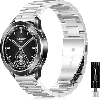 NicMool حزام ستانلس ستيل 22mm متوافق مع شاومي Watch S4 Sport/S3/Watch 2 Pro/S1 Pro/Mi Watch S1 Active سوار معدني متين – فضي