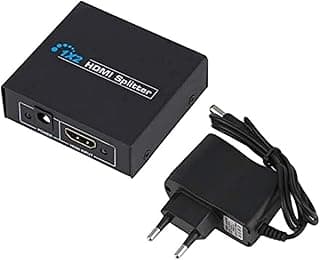 موزع HDMI بتصميم 2 × 1، مدخل واحد ومخرجان، صندوق محول وموزع للصوت والفيديو عالي الدقة 1080 بكسل