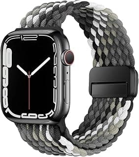 Solo Loop Sport Band Compatible with Apple Watch Band 42mm 44mm 45mm 46mm 49mm Women Men, Magnetic Braided Stretchable Strap for iWatch Series 10 9 8 7 6 5 4 3 Ultra 2 1 SE