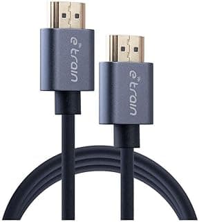 كابل E-train (DC892) دائري HDMI إلى HDMI - 4K - 3 متر - مطلي ذهب - رمادي