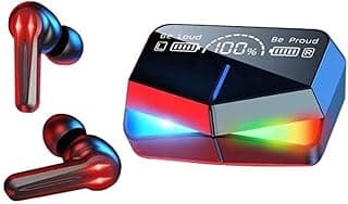 سماعات أذن جيمنج لاسلكية Imaginia M28 مع ميكروفون، عزل ضوضاء، مقاومة للماء، إضاءة LED، بلوتوث، تحكم باللمس، USB-C، وصوت ستيريو مع 30 ساعة تشغيل
