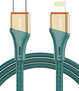 كابل شحن سريع LC631i من USB نوع C إلى لايتنينج، سلك طويل عالي المتانة مع دعم الشحن السريع بتقنية PD لأجهزة آيفون واي باد وآبل، مع نقل بيانات بسرعة عالية من لدنيو، أخضر