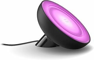 مصباح ترابيزة LED بتقنية امبيانس بلوم ابيض وملون من فيليبس هيو، اسود، قابل للتعتيم، 16 مليون لون، تحكم بتطبيق، متوافق مع أمازون اليكسا (ايكو وايكو دوت) [فئة كفاءة الطاقة G]