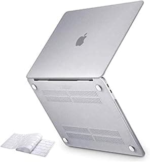 جراب لابتوب صلب متوافق مع ابل MacBook Pro مقاس 15 بوصة مع Touch Bar (إصدار 2016-2019) (A1990/A1707)، جراب نحيف مع غطاء كيبورد، شفاف