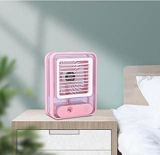 Portable Air Conditioner Humidifier Air Cooler Fan pink مكيف و مبرد الهواء المحمول المرطب مروحة تبريد الهواء وردي