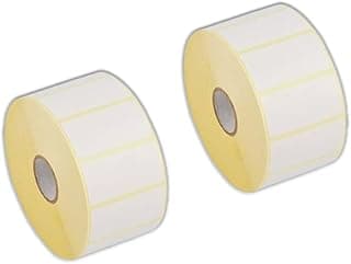 2 رول ملصقات باركود - 50mm x 25mm، 1000 ملصق/رول - ملصقات حرارية لاصقة ممتازة لطباعة الباركود، المخازن، التجزئة، والمكاتب