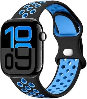 حزام رياضي سيليكون بفتحات تهوية متوافق مع ساعة ابل 42mm 44mm 45mm 49mm