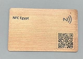 بطاقة ان اف سي معدنية مع رموز استجابة سريعة QR متعددة بتقنية عدم التلامس، ملف شخصي مجاني ومراجعة جوجل من ان اف سي ايجيبت، لون برونزي