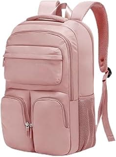 1807 polyester unisex travel backpacks laptop waterproof Pink