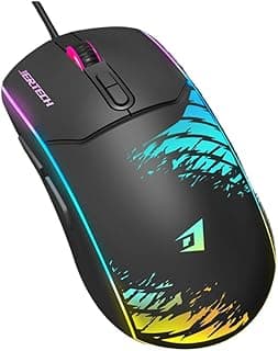 JRTECH XP14 Wired Gaming Mouse - RGB High DPI 3600 Frequency 1000Hz Ergonomic Design Wired 1.5M - Black